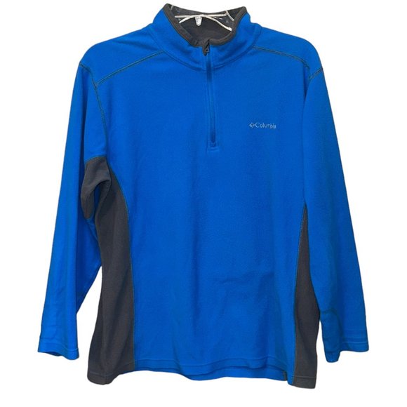Men's Columbia Blue/Grey Two‎ Toned Quarter Zip Fleece Jacket Size XL - Picture 1 of 6